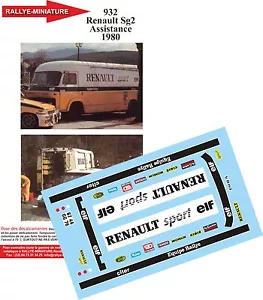 DECALS 1/32 REF 0932 RENAULT SG2 ASSISTANCE RALLYE RENAULT 5 TURBO RAGNOTTI 1981 - Picture 1 of 1