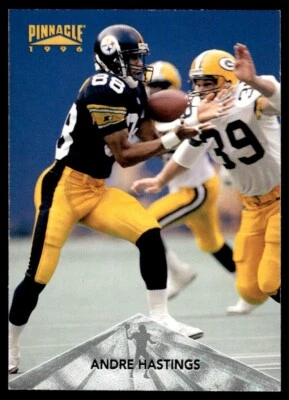 1996 Pinnacle Premium Stock Silver Andre Hastings Pittsburgh Steelers #123 - Image 1 of 2