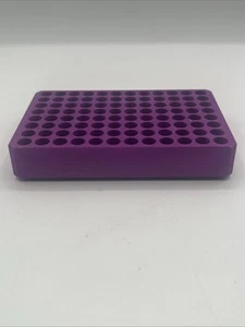 Purple Aluminum Lab Tube Rack – Holds 96 Microcentrifuge Tubes (0.5–1.5 mL) - Picture 1 of 7