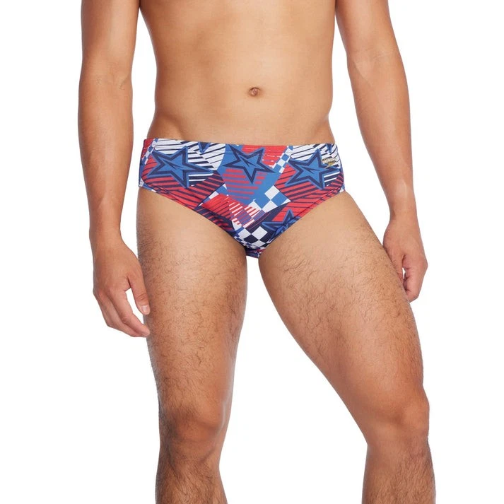 Speedo Printed One Brief Red White Blue Black Size 34