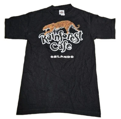 Camiseta De Colección Años 90 Y2k Selva Café Leopardo Vida Silvestre Naturaleza Jaguar Negra Pequeña Foto 1 de 4