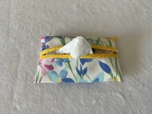 Porta fazzoletti tascabile fatto a mano per borsa tessuto 3” x 5” floreale - Foto 1 di 3