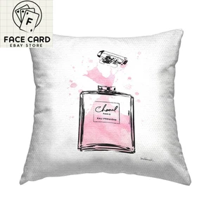 Pretty Pink Aquarell Parfüm Flakon Splash Rosa Quadratisch Outdoor Dekokissen - Bild 1 von 12