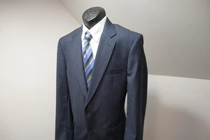 Jos A Bank 100% lana a righe 2 pezzi tuta pantaloni giacca uomo tg 32 x 33 42 L - Foto 1 di 19