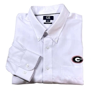 Cutter Buck Georgia Bulldogs White Easy Care Button Down Shirt 1XB 1TG - Picture 1 of 11