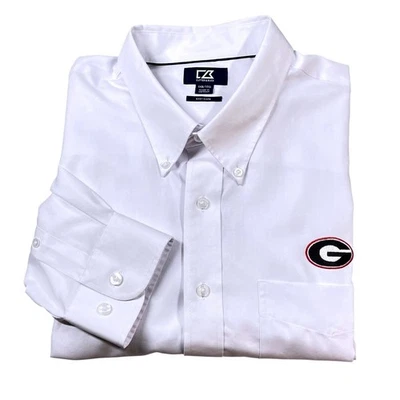 Cutter Buck Georgia Bulldogs White Easy Care Button Down Shirt 1XB 1TG - Image 1 of 4