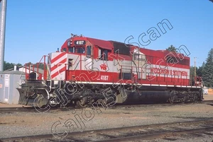 Original Slide- WSOR Wisconsin & Sou SD40-2 4187 "Grow Wisconsin" Logo 7/22 - Picture 1 of 1