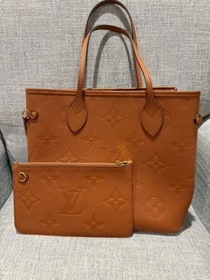 Auténtico Louis Vuitton Monograma Empreinte Cuero Diseñador Coñac Marrón Monedero Foto 1 de 4