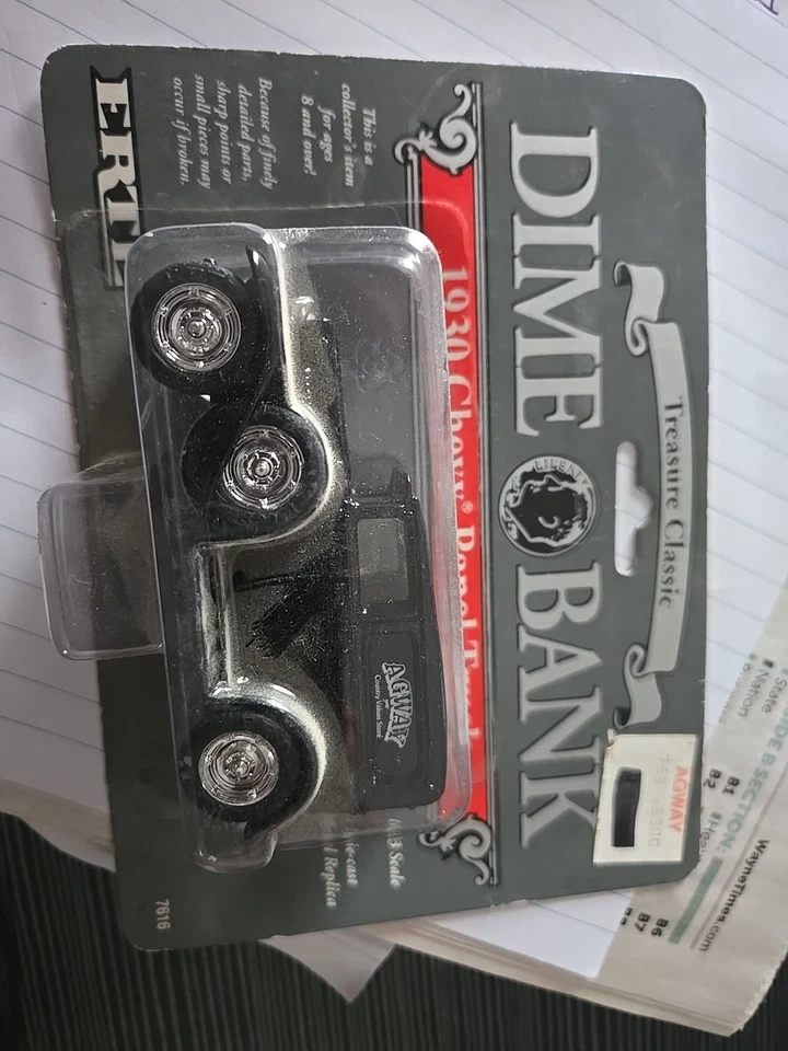Vintage 1992 Ertl Dime Bank Agway 1930 Chevy Black Panel Truck - New Lot# 2 - Image 1 of 4