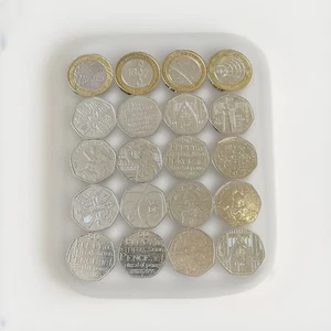 A collection of twenty rare 50p coins and some very rare £2 coins - Picture 1 of 1