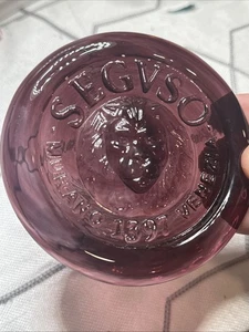 Seguso Venezia 1397 Italy Lion Murano Glass Paperweight Medallion 4.25” Purple - Picture 1 of 14