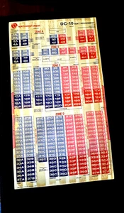 Vintage Northwest Orient Airlines DC-10 Pull Tab Seat Assignment Chart - Picture 1 of 10