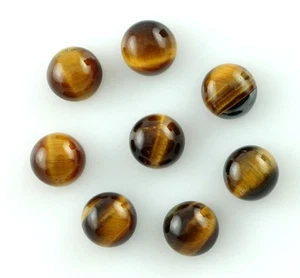 Natural Tiger Eye Golden Round Cabochon 3mm to 25mm Loose Gemstone - Picture 1 of 3