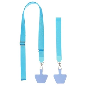 2Pcs Phone Lanyard with Wrist Strap and 2 Patches, Lake Blue - Zdjęcie 1 z 6