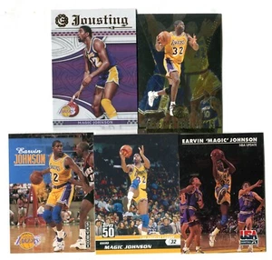 Magic Johnson 5 Card Basketball Card Lot HOF MSU LA LOS ANGELES LAKERS (LOT 36) - Picture 1 of 1