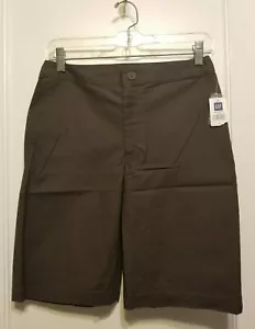 GAP Pantaloncini da passeggio donna in cotone elasticizzato, davanti piatto, marrone, tinta unita, taglia 4, nuovi con etichette - Foto 1 di 5