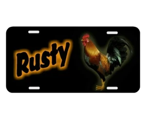 Placa de licencia de gallo personalizada etiqueta de coche personalizada con monograma auto granja - Imagen 1 de 4