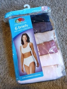 Fruit of Loom Ladies Briefs Underwear Panties Multicolored Pack of 6 - Size 7 - Picture 1 of 4