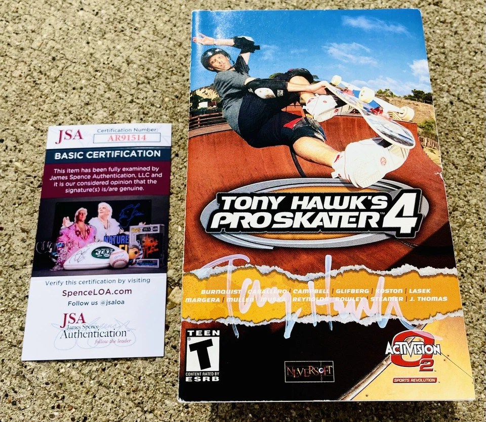 TONY HAWK SIGNED PlayStation Game Booklet JSA COA Pro Skater 4 - Image 1 of 1