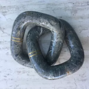 Scultura maglia catena ottone bronzo pietra marmo Kelton decorazione pop art moderna - Foto 1 di 5