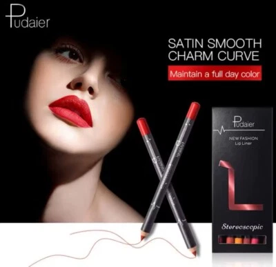 Fashion Waterproof Lipliner Pen Set Red Make Up Contour Tint Lipstick Beauty - Image 1 of 4