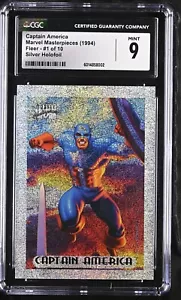 Captain America 1994 Marvel Masterpieces #1 Silver Holofoil SGC 9 Mint - Picture 1 of 2