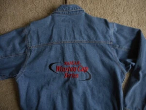 Vintage Winston Cup Series Jean Jacket Nascar Mens Large Paint Stained Grunge 44 - Picture 1 of 12