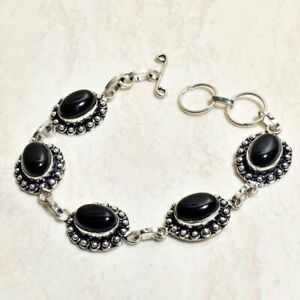 Black Onyx Gemstone Ethnic Handmade Bracelet Jewelry 24 Gms AB 6024