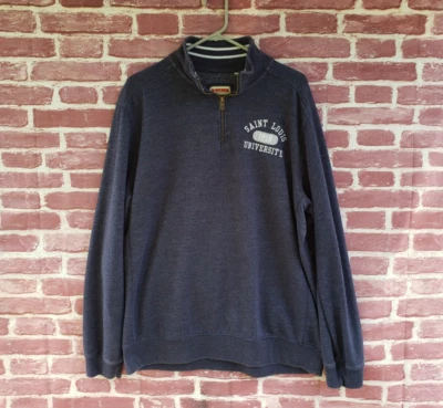 🔥 Saint Louis University League Tri-Blend Quarter Zip Sweatshirt Men's XL St. - Image 1 of 4