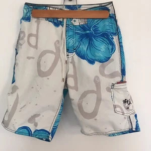 Speed Boys Youth Sz 12 Swim Trunks Board Shorts Blue and White - Picture 1 of 8