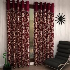 2 Piece Maroon Eyelet Grommet Ringtop Door Window Hippie Curtains Set 5 7 9 Feet