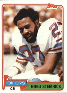 1981 Topps Football Card #123 Greg Stemrick
