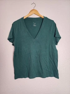 a new day Hunter Green V Neck Short Sleeve Tee NWT Size M - Picture 1 of 3