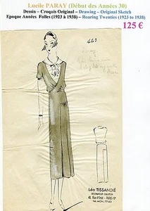 Lucile Paray Très Rare Croquis Original Encre de Chine Années Folles N° 223 - Foto 1 di 1