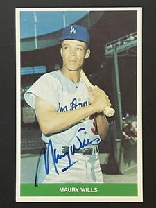 *RARO* MAURY WILLS ~ 1984 TCMA Greats #10 Firmado AUTOMÁTICO ~ DODGERS (d.2022) - Imagen 1 de 3