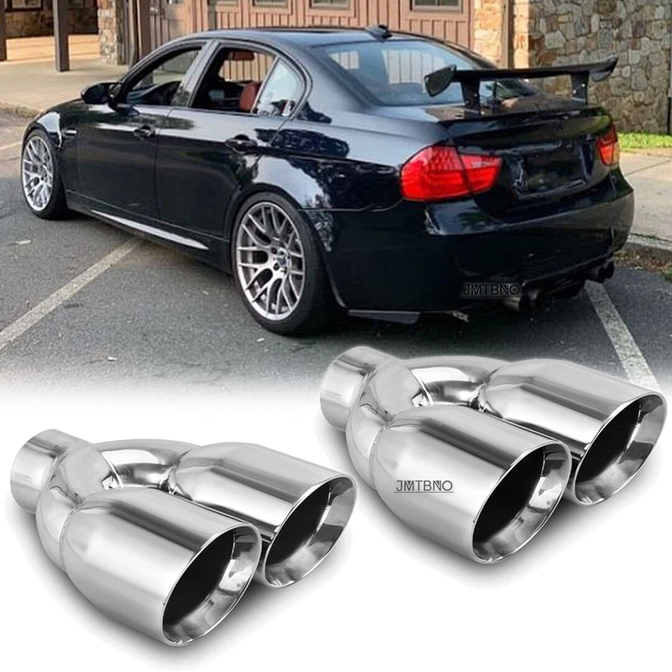 Двойные выхлопные наконечники для 3 серии 328i 335i 340i 2,5 дюйма впуск 3,5 дюйма выпуск 9,5 дюйма длина  - Изображение 1 из 4