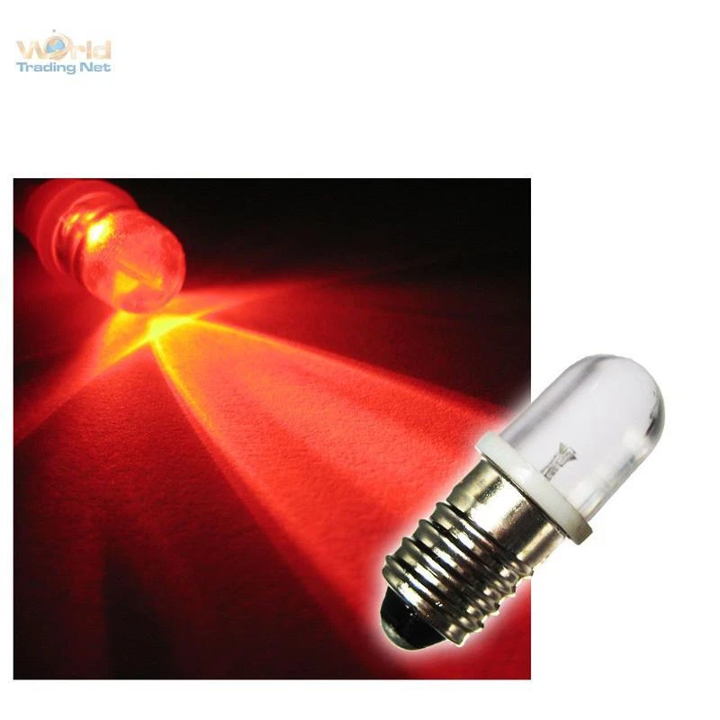 Led-schraubsockel Lampe Birne rot 12v E10 LEDs E 10 Red