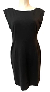 Eileen Fisher Women’s Stretch Sheath Little Black Dress size S Cap Sleeve - Picture 1 of 11