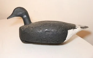 antique hand carved wood Folk Art black goose duck decoy bird sculpture SDG - Picture 1 of 12