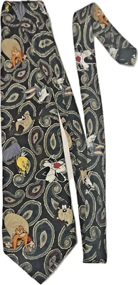 Corbata Looney Tunes para hombre Bugs Bunny Tas Yosemite Sam Sylvester Piolín 100 % seda Foto 1 de 4