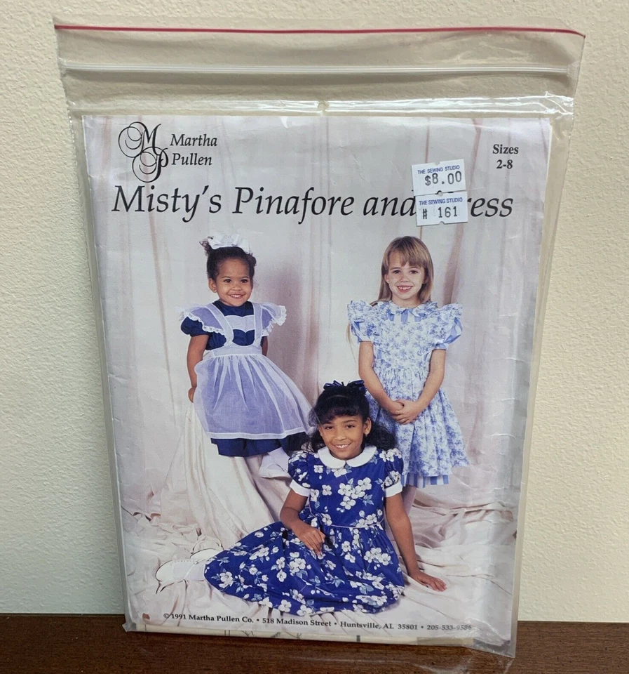 New Martha Pullen  Sewing Pattern Girls Misty's Pinafore and Dress 2 to 8 - Image 1 of 2
