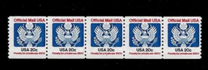 US Scott O135 Strip Of Five, Plate # 1, Mint Never Hinged Very Fine SCV $40.00 - Picture 1 of 1