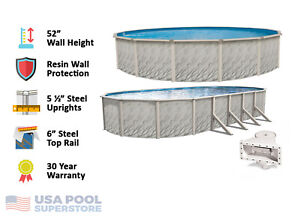 Above Ground MEADOWS Steel Swimming Pool w/ Liner & Skimmer - (Choose Pattern)