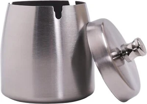 Small Ashtray with Lid for Cigarette, Stainless Steel Smokeless Odorless - Picture 1 of 6