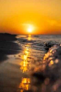 Digital Image Picture Photo Pic Wallpaper Serene Sea Sunset Waves 31252 Sunset - Picture 1 of 1
