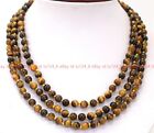 Fashion Jewelry 6/8/10mm Natural Yellow Tiger's Eye Gems Round Beads Necklace