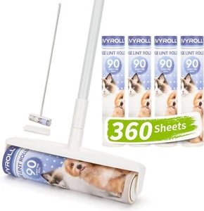 Large Lint Rollers for Floor, Lint Roller with 360 Sheets Refill with Long Ha... - Picture 1 of 3