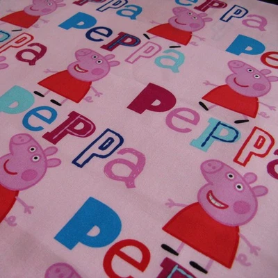 Springs PEPPA PIG Pink Cotton Fabric 1.11 Yds Vintage 2003 CP60969 Ransom Note - Image 1 of 4