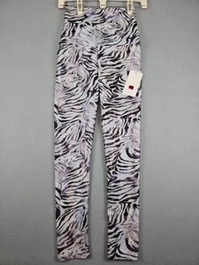 Emily Hsu Designs Women's Size Small Silver Sparkling Zebra Leggings - Picture 1 of 6