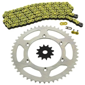 1992-1995 fits Suzuki RM125 Yellow Non O Ring Chain & Sprocket Silver 12/49 112L - Picture 1 of 4
